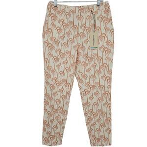 Scotch & Soda Womans size 30X32 Bell Slim Fit Chino Pants Orange Palm Trees NEW
